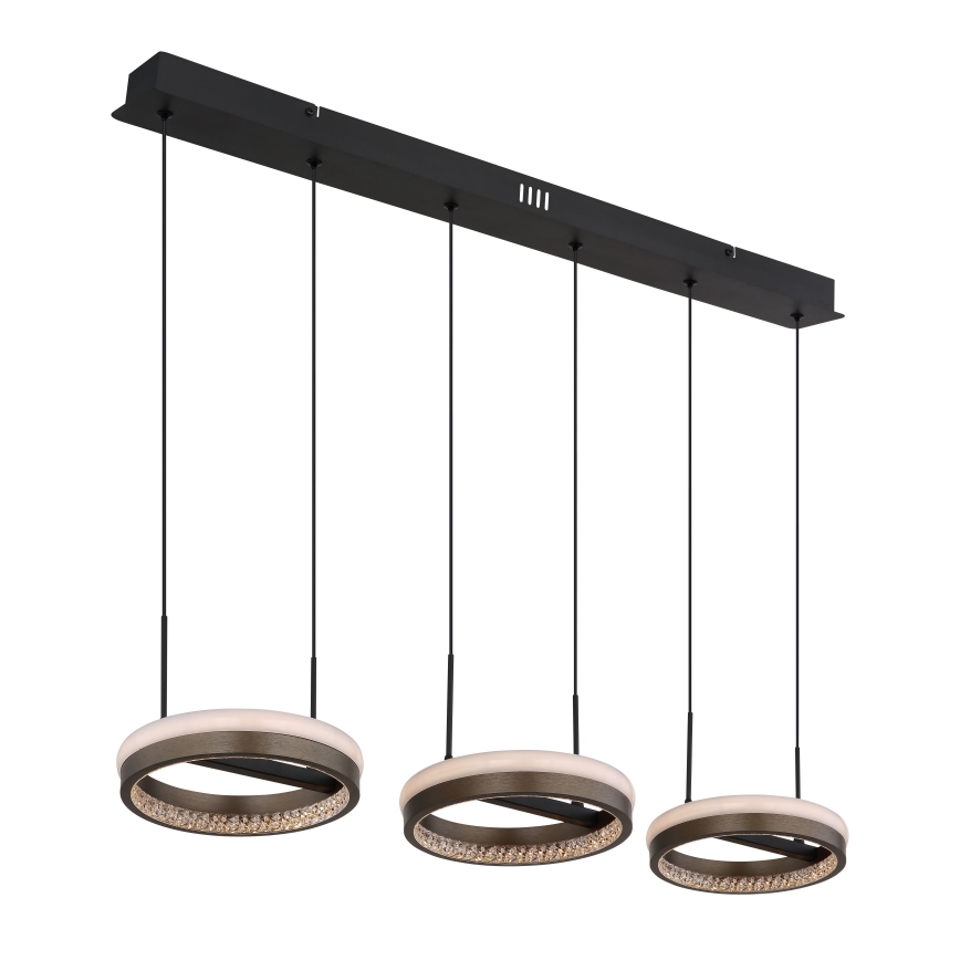 Globo - LED ljuskrona med textilsladd LED/40W/230V 3000/4000/6000K brun