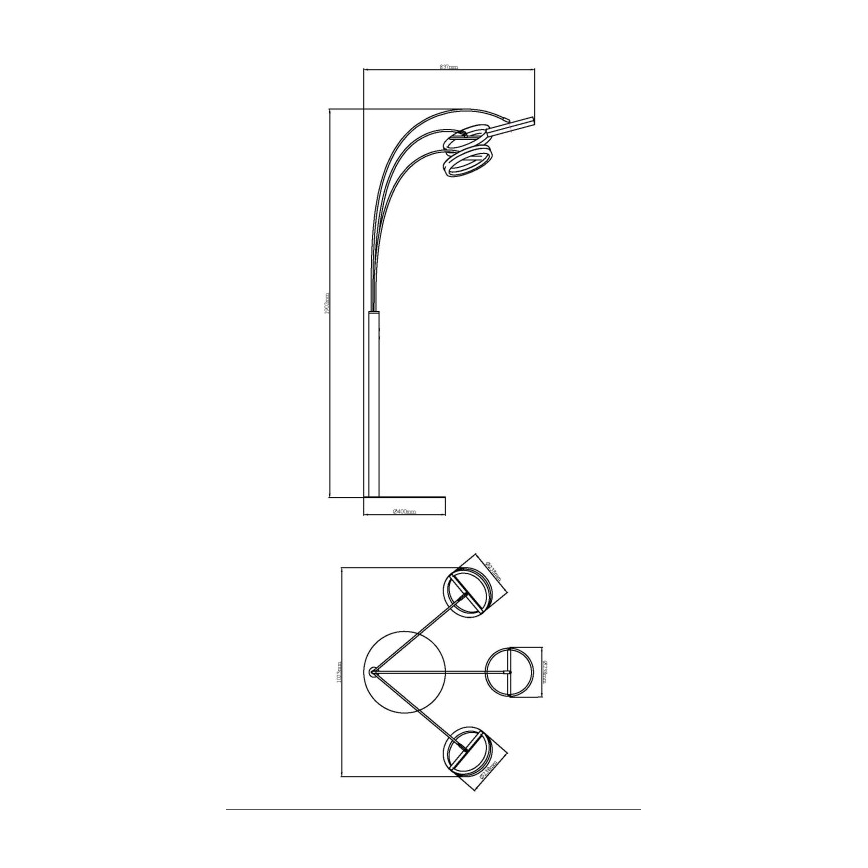 Globo - Dimbar beröringsstyrd LED-golvlampa LED/48W/230V 3000-6000K