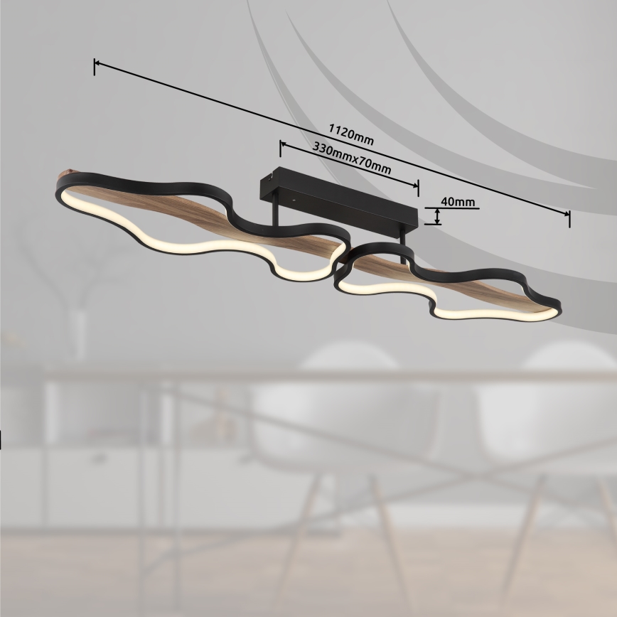 Globo - Dimbar LED ytmonterad ljuskrona LED/36W/230V 2700-6000K + fjärrkontroll
