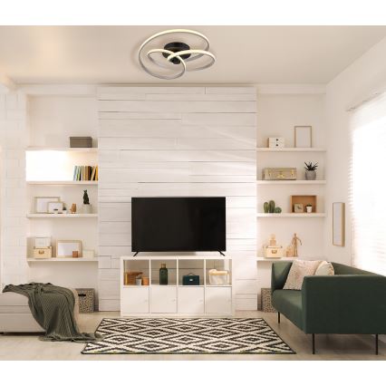 Globo - LED ytmonterad ljuskrona LED/40W/230V 3000K matt krom/svart