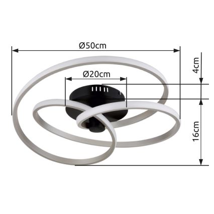 Globo - LED ytmonterad ljuskrona LED/40W/230V 3000K matt krom/svart