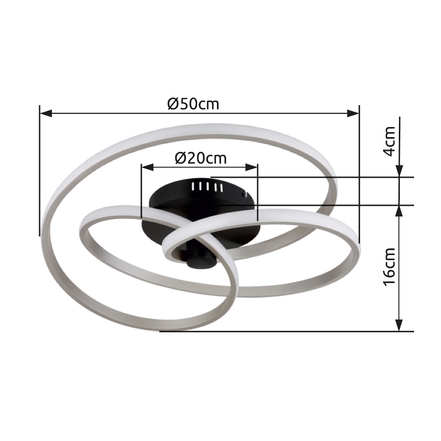 Globo - LED ytmonterad ljuskrona LED/40W/230V 3000K matt krom/svart