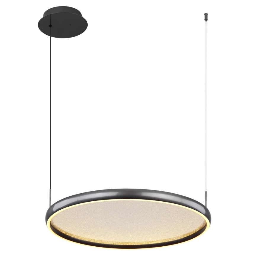 Globo - LED ljusreglerad ljuskrona på textilsladd LED/36W/230V 2700-6000K svart + fjärrkontroll