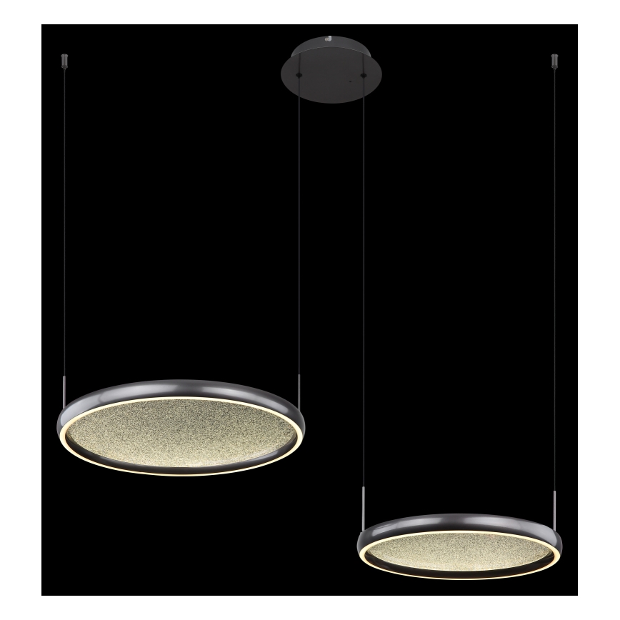 Globo - LED ljusreglerad ljuskrona på textilsladd LED/50W/230V 2700-6000K svart + fjärrkontroll