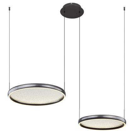 Globo - LED ljusreglerad ljuskrona på textilsladd LED/50W/230V 2700-6000K svart + fjärrkontroll