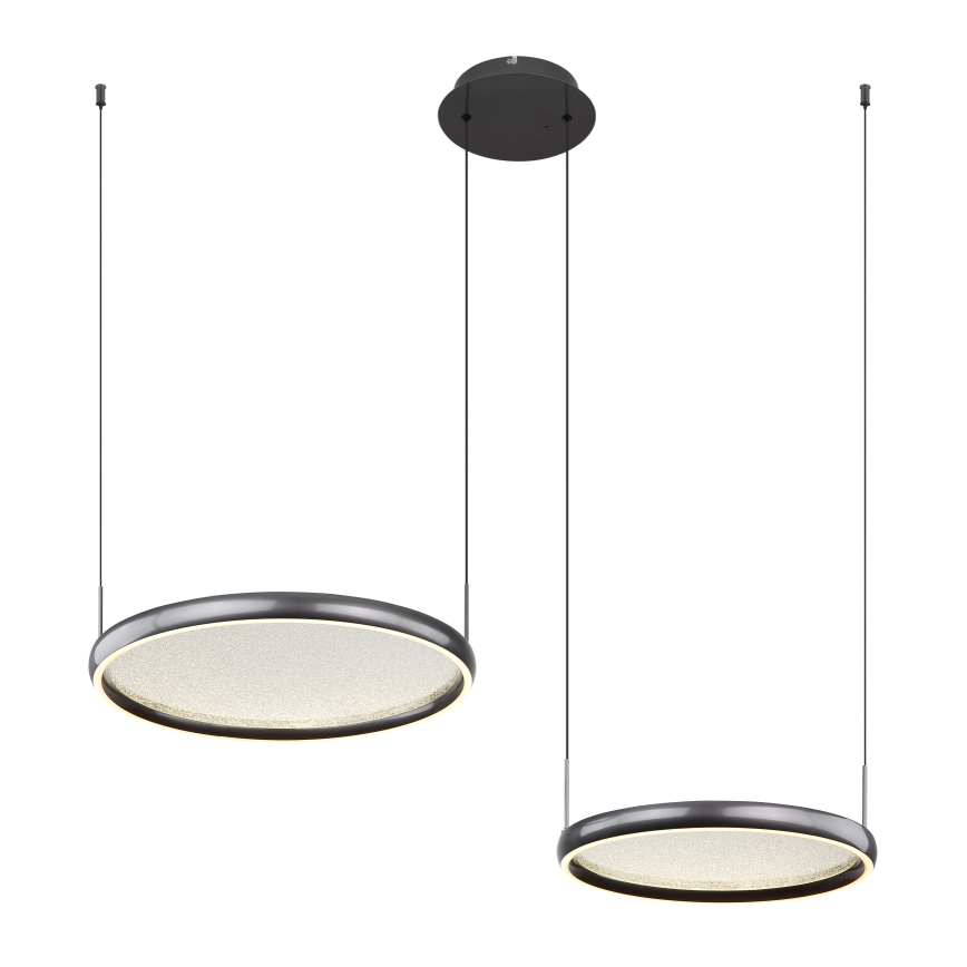 Globo - LED ljusreglerad ljuskrona på textilsladd LED/50W/230V 2700-6000K svart + fjärrkontroll