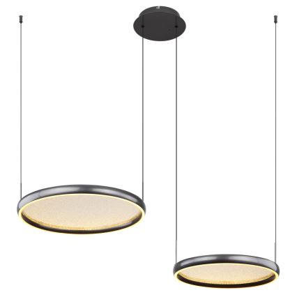 Globo - LED ljusreglerad ljuskrona på textilsladd LED/50W/230V 2700-6000K svart + fjärrkontroll
