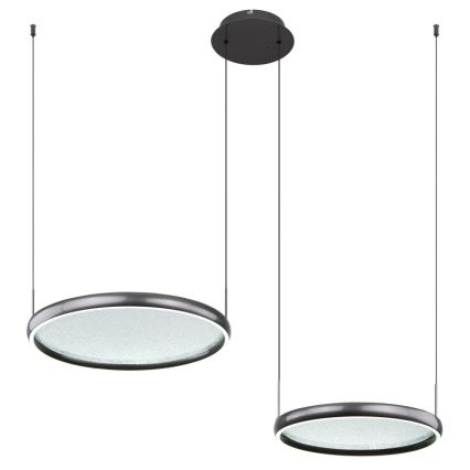 Globo - LED ljusreglerad ljuskrona på textilsladd LED/50W/230V 2700-6000K svart + fjärrkontroll