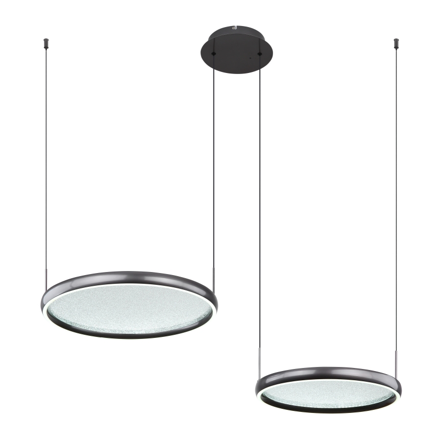 Globo - LED ljusreglerad ljuskrona på textilsladd LED/50W/230V 2700-6000K svart + fjärrkontroll