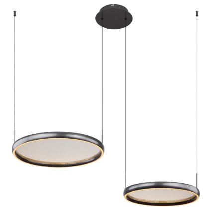 Globo - LED ljusreglerad ljuskrona på textilsladd LED/50W/230V 2700-6000K svart + fjärrkontroll