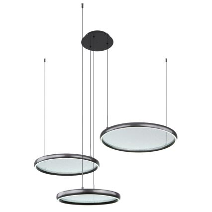 Globo - LED ljusreglerad ljuskrona på textilsladd LED/55W/230V 2700-6000K svart + fjärrkontroll