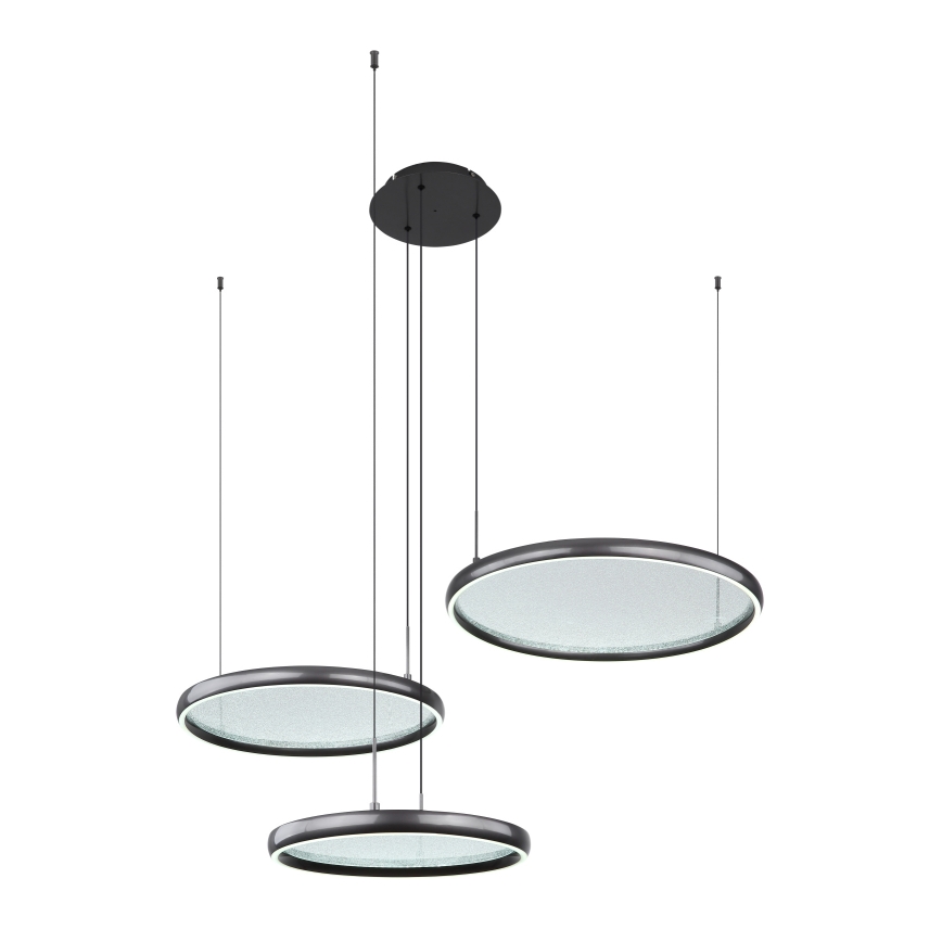 Globo - LED ljusreglerad ljuskrona på textilsladd LED/55W/230V 2700-6000K svart + fjärrkontroll