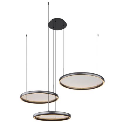 Globo - LED ljusreglerad ljuskrona på textilsladd LED/55W/230V 2700-6000K svart + fjärrkontroll