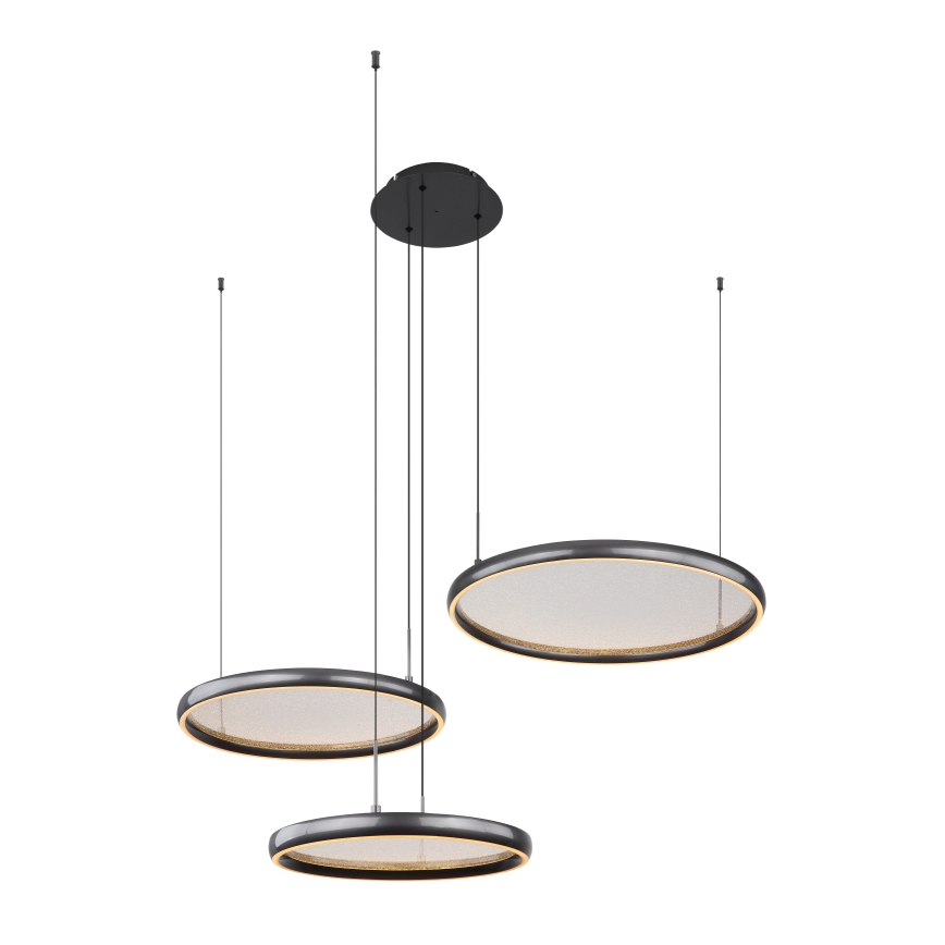 Globo - LED ljusreglerad ljuskrona på textilsladd LED/55W/230V 2700-6000K svart + fjärrkontroll