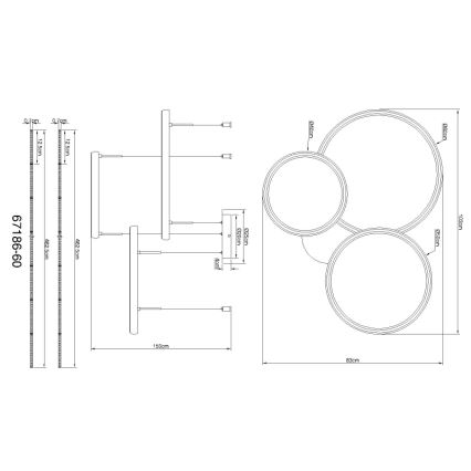 Globo - LED ljusreglerad ljuskrona på textilsladd LED/55W/230V 2700-6000K svart + fjärrkontroll