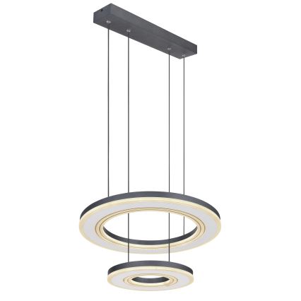Globo - LED ljusreglerad ljuskrona på textilsladd LED/50W/230V 2700-6000K diameter 50 cm svart + fjärrkontroll