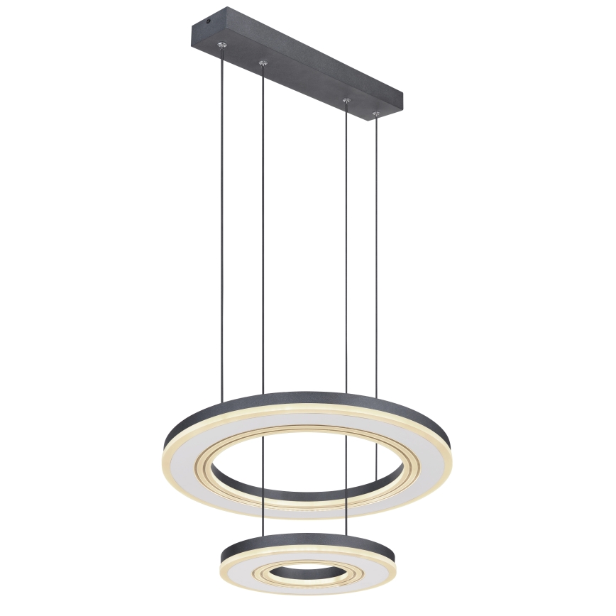 Globo - LED ljusreglerad ljuskrona på textilsladd LED/50W/230V 2700-6000K diameter 50 cm svart + fjärrkontroll