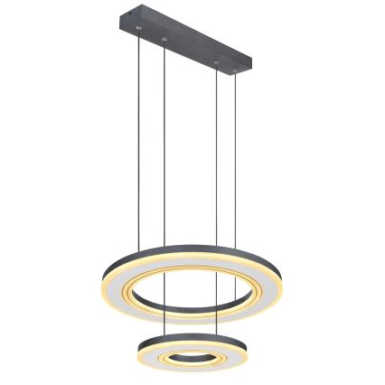 Globo - LED ljusreglerad ljuskrona på textilsladd LED/50W/230V 2700-6000K diameter 50 cm svart + fjärrkontroll