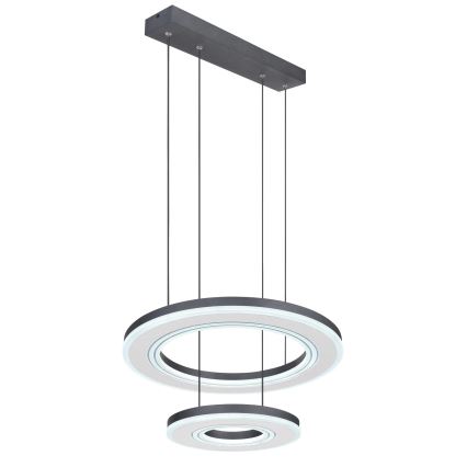 Globo - LED ljusreglerad ljuskrona på textilsladd LED/50W/230V 2700-6000K diameter 50 cm svart + fjärrkontroll