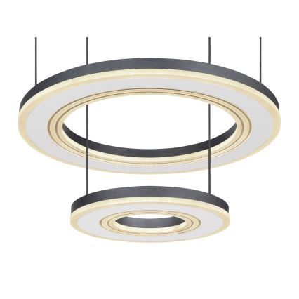 Globo - LED ljusreglerad ljuskrona på textilsladd LED/50W/230V 2700-6000K diameter 50 cm svart + fjärrkontroll