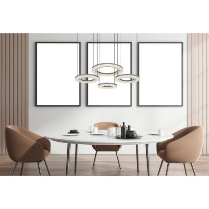 Globo - LED ljusreglerad ljuskrona på textilsladd LED/80W/230V 2700-6000K svart + fjärrkontroll