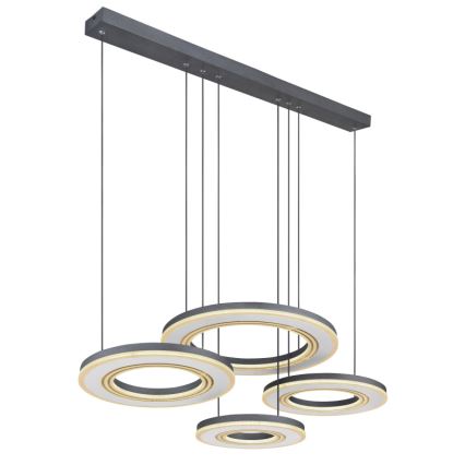Globo - LED ljusreglerad ljuskrona på textilsladd LED/80W/230V 2700-6000K svart + fjärrkontroll