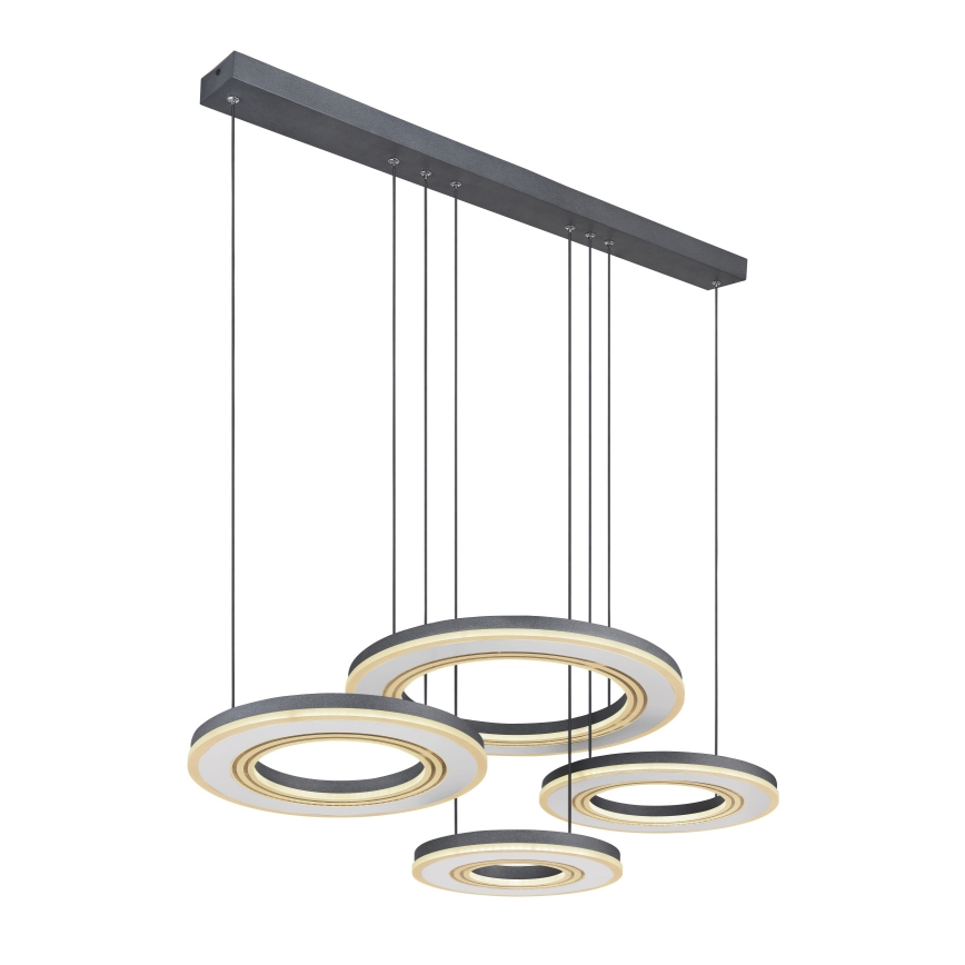 Globo - LED ljusreglerad ljuskrona på textilsladd LED/80W/230V 2700-6000K svart + fjärrkontroll