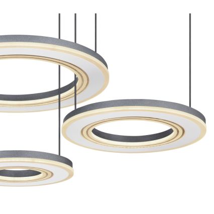 Globo - LED ljusreglerad ljuskrona på textilsladd LED/80W/230V 2700-6000K svart + fjärrkontroll