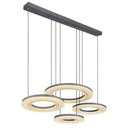 Globo - LED ljusreglerad ljuskrona på textilsladd LED/80W/230V 2700-6000K svart + fjärrkontroll
