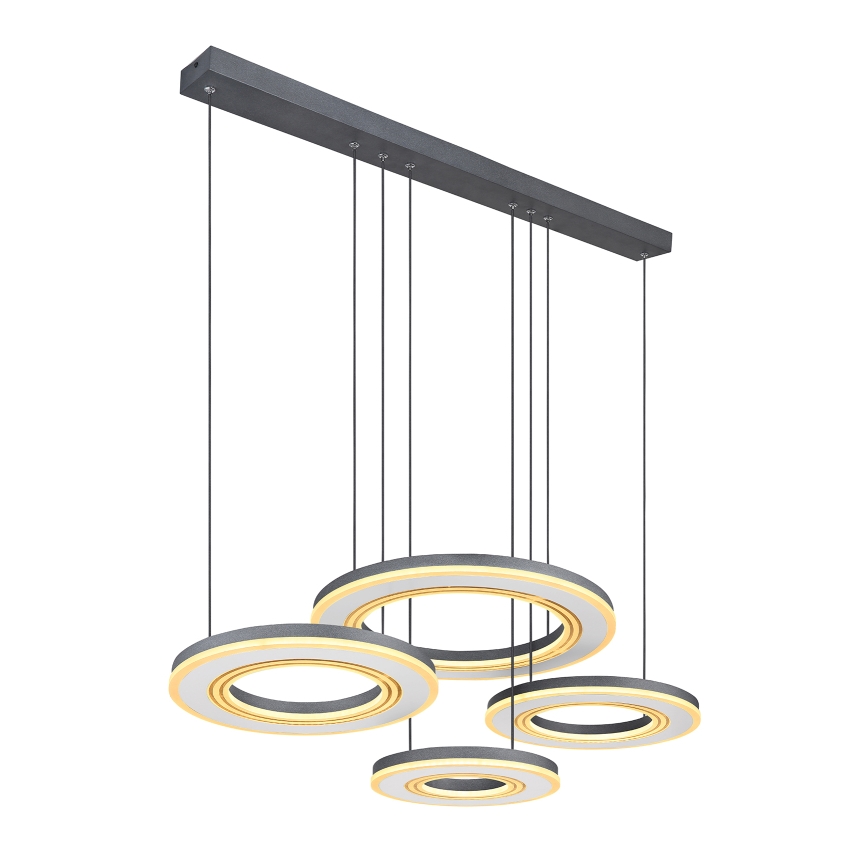 Globo - LED ljusreglerad ljuskrona på textilsladd LED/80W/230V 2700-6000K svart + fjärrkontroll