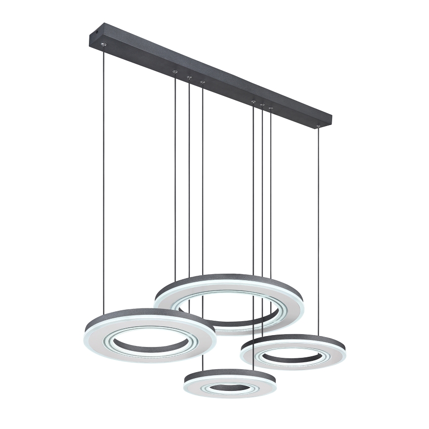 Globo - LED ljusreglerad ljuskrona på textilsladd LED/80W/230V 2700-6000K svart + fjärrkontroll