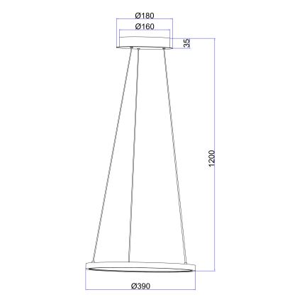 Globo - LED ljuskrona med textilsladd LED/19W/230V