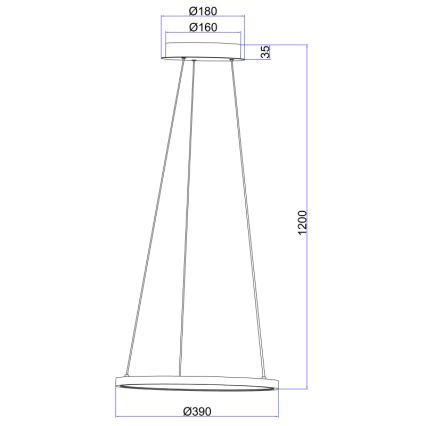 Globo - LED ljuskrona med textilsladd LED/19W/230V