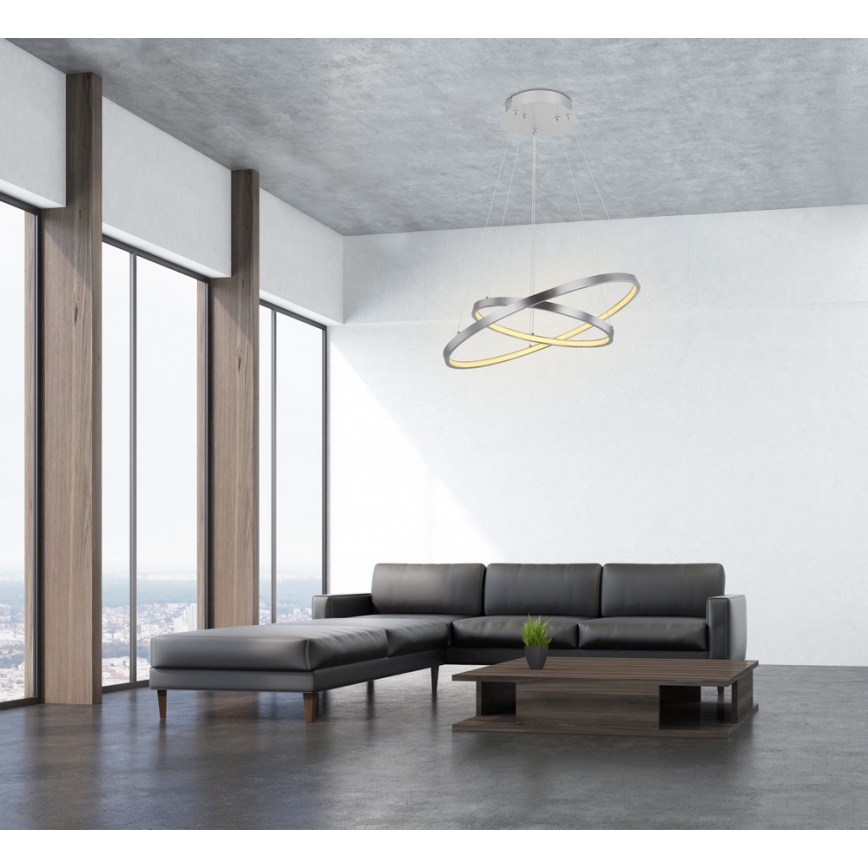 Globo - LED ljusreglerad ljuskrona på textilsladd 2xLED/21W/230V