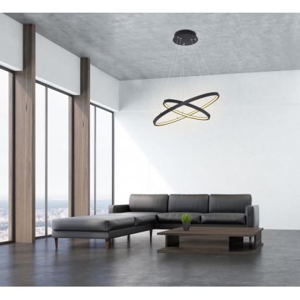 Globo - LED ljusreglerad ljuskrona på textilsladd 2xLED/21W/230V