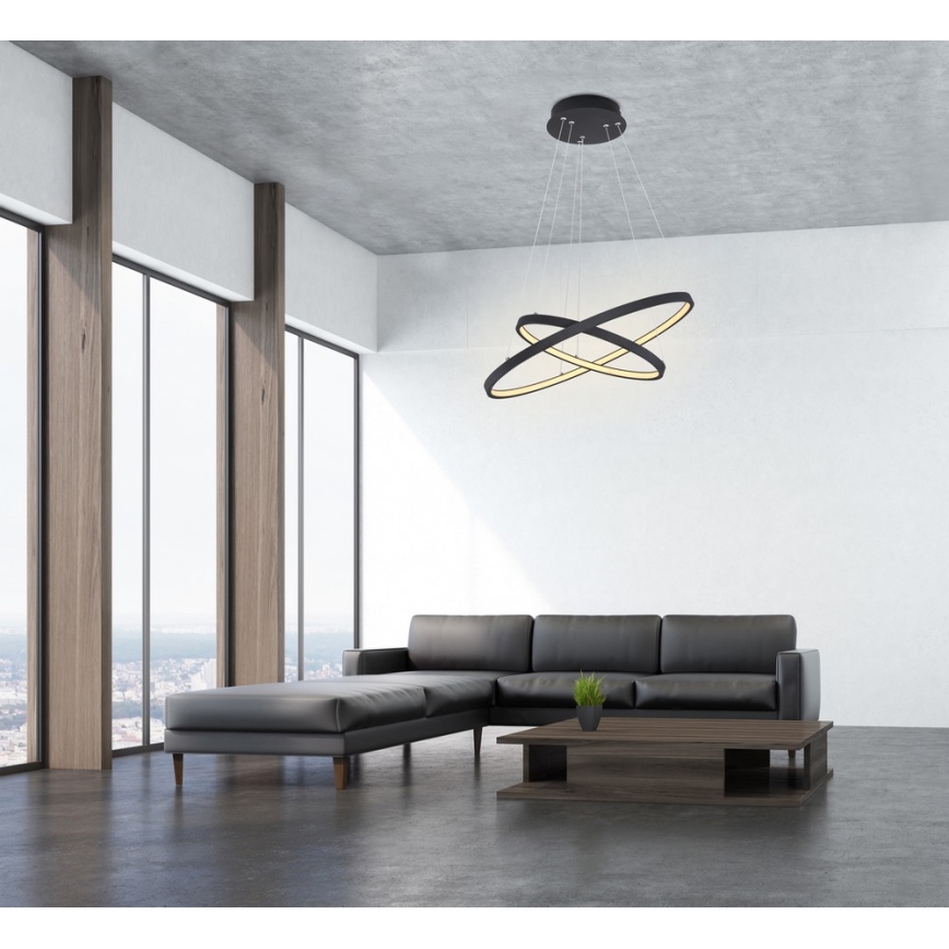 Globo - LED ljusreglerad ljuskrona på textilsladd 2xLED/21W/230V
