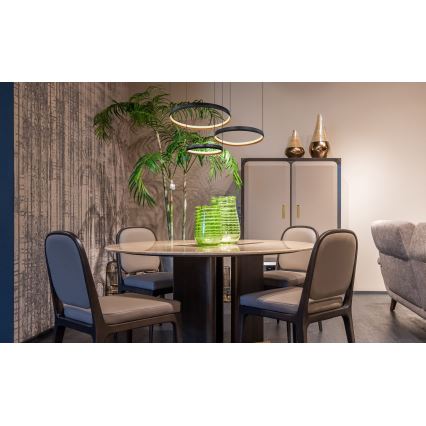 Globo - LED ljusreglerad ljuskrona på textilsladd LED/55W/230V 2700-6000K + fjärrkontroll