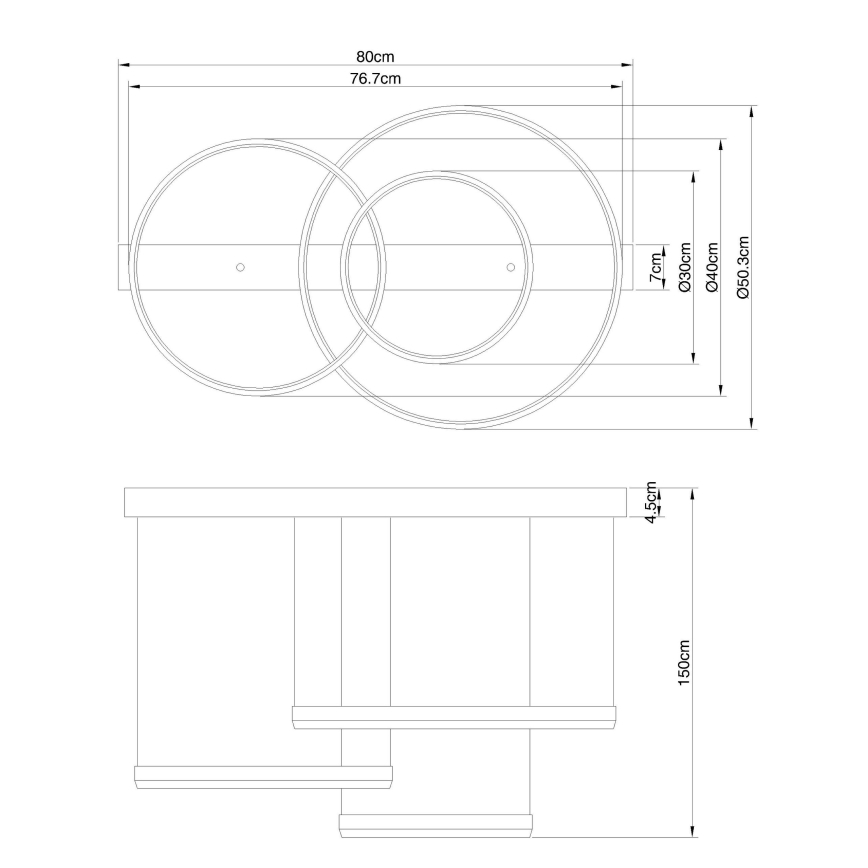 Globo - LED ljusreglerad ljuskrona på textilsladd LED/55W/230V 2700-6000K + fjärrkontroll