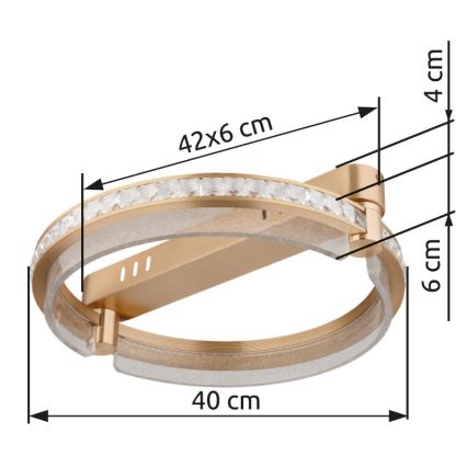 Globo - LED Ljusreglerad taklampa i kristall LED/36W/230V 2700K-6000K + fjärrkontroll