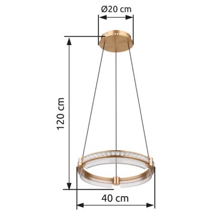 Globo - LED Ljusreglerad kristall ljuskrona på snöre LED/36W/230V 2700K-6000K + fjärrkontroll