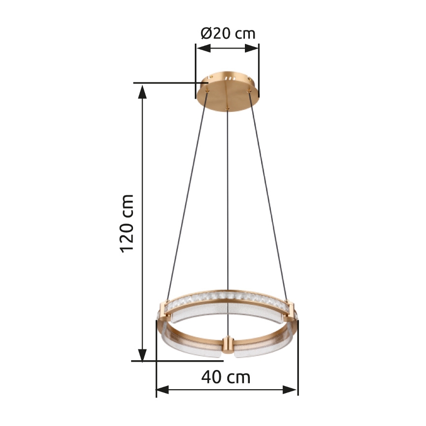 Globo - LED Ljusreglerad kristall ljuskrona på snöre LED/36W/230V 2700K-6000K + fjärrkontroll