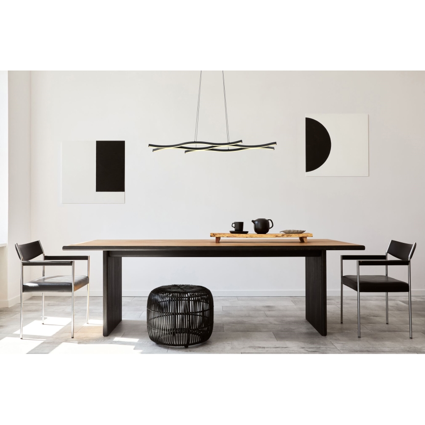 Globo - LED ljuskrona med textilsladd LED/35W/230V svart