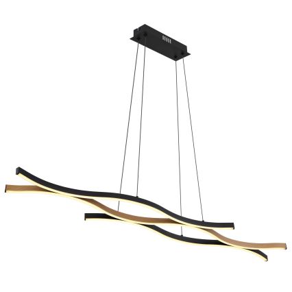 Globo - LED ljuskrona med textilsladd LED/35W/230V svart/brun