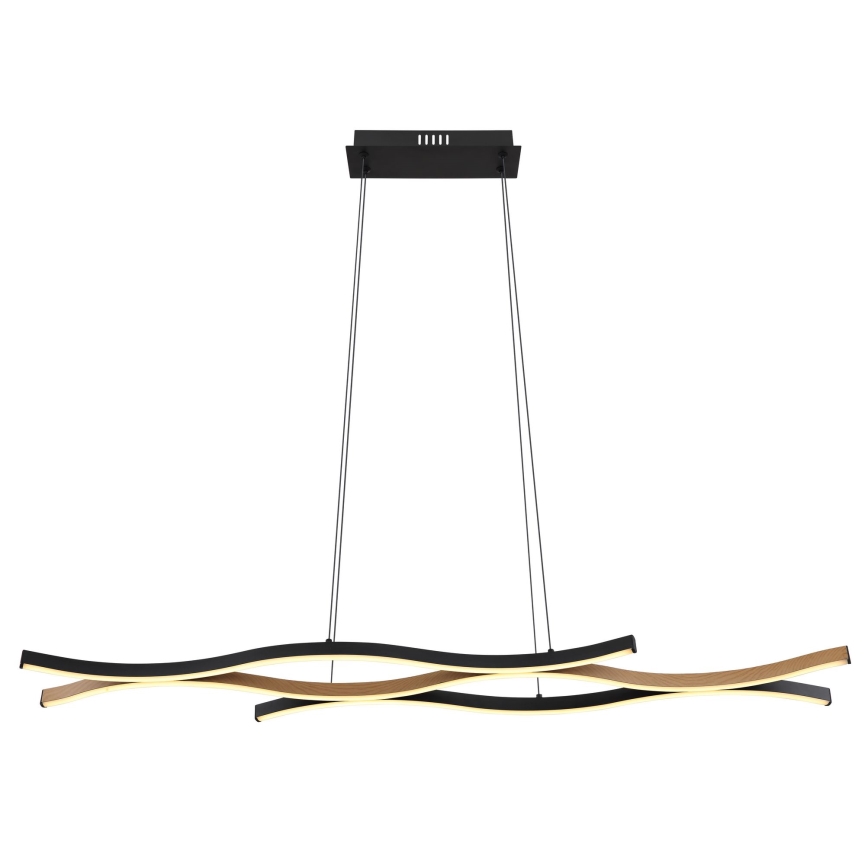 Globo - LED ljuskrona med textilsladd LED/35W/230V svart/brun
