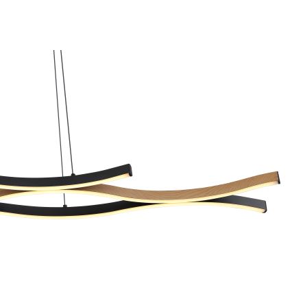 Globo - LED ljuskrona med textilsladd LED/35W/230V svart/brun