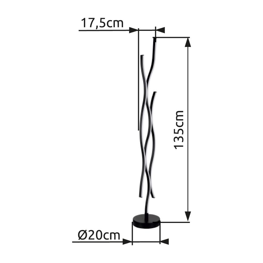 Globo - LED golvlampa LED/28W/230V 3000K svart