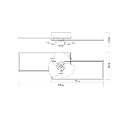 Globo - Dimbart LED-taklampa med fläkt LED/38W/230V 3000-6500K + fjärrkontroll
