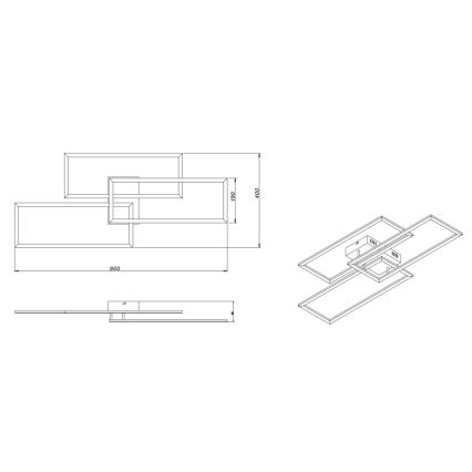 Globo - Dimbar LED ytmonterad ljuskrona LED/58W/230V 3000-6000K + fjärrkontroll