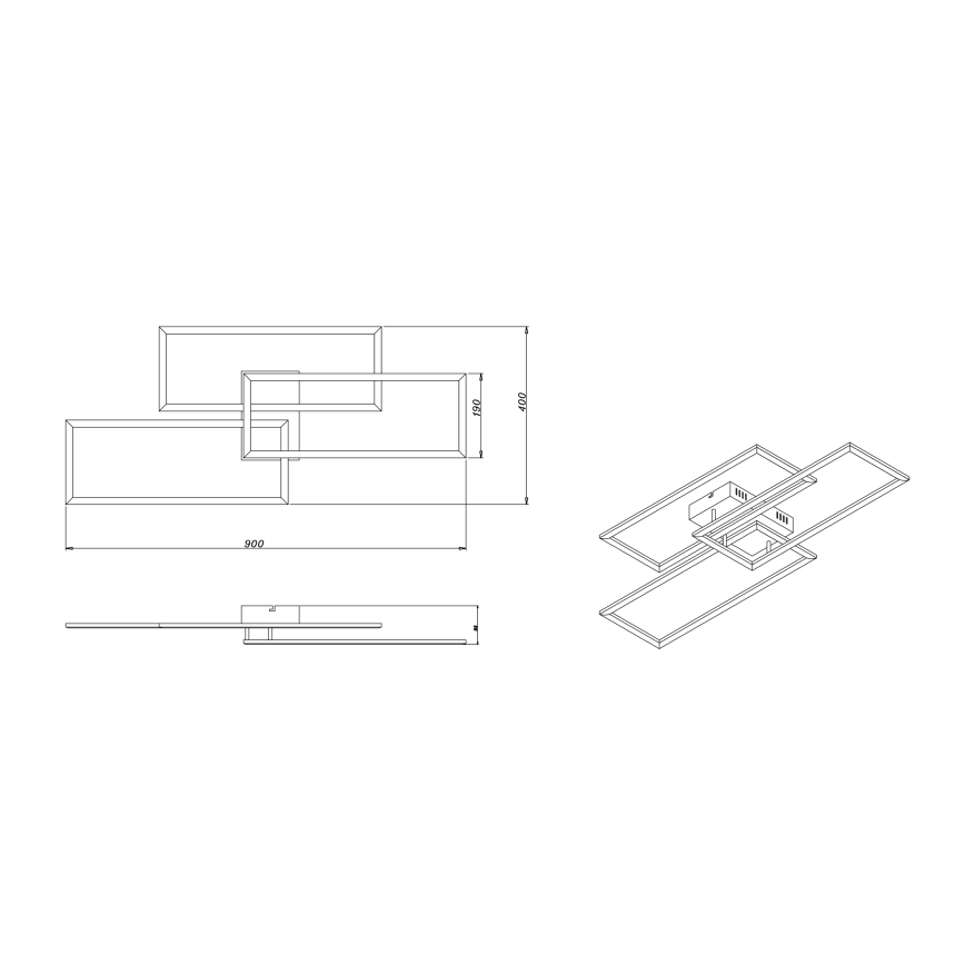 Globo - Dimbar LED ytmonterad ljuskrona LED/58W/230V 3000-6000K + fjärrkontroll