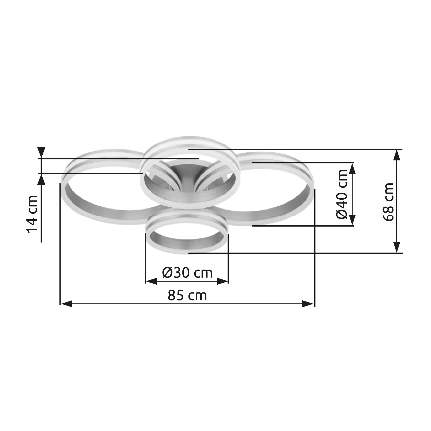 Globo - LED dimbar taklampa LED/90W/230V 2700-6000K 68x85 cm + fjärrkontroll